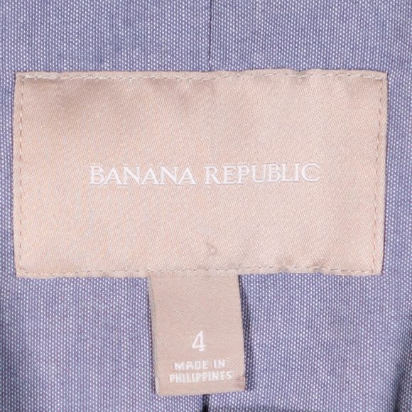 Banana Republic Blazer Jacket Blue White Polka Dot Two Button Work Suit Size 4 - Picture 3 of 8